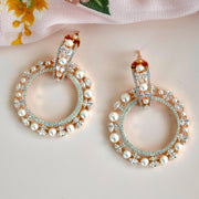 Pearl Dangle AD Earrings