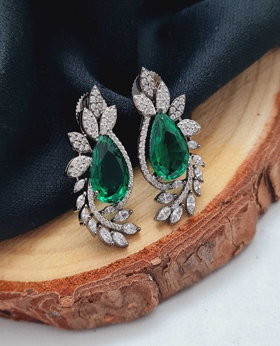 Emerald Leaf AD Earrings