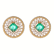 Neema Stud Earrings in Emerald
