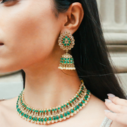 Monisha Necklace Set in Emerald