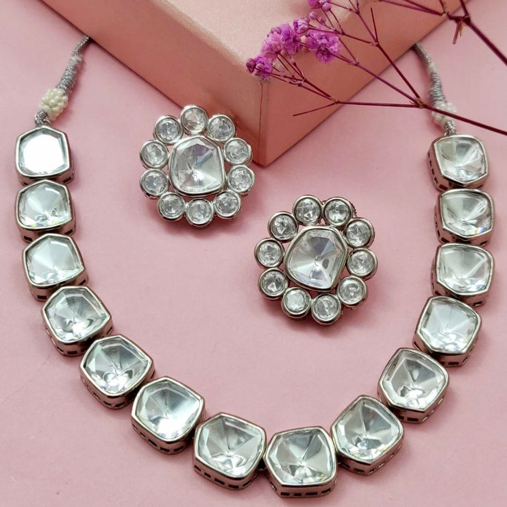 FARIDA NECKLACE SET IN SILVER