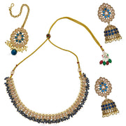 Saleena Necklace Set in Navy Blue