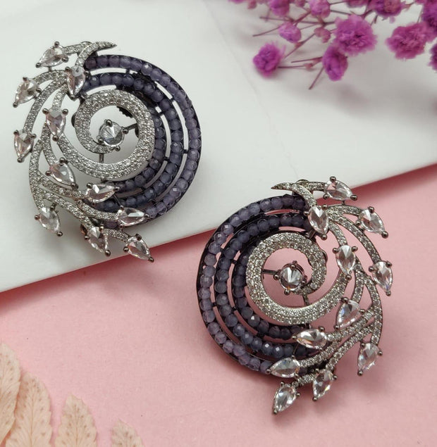 LILIANA AD STUD EARRINGS IN PURPLE