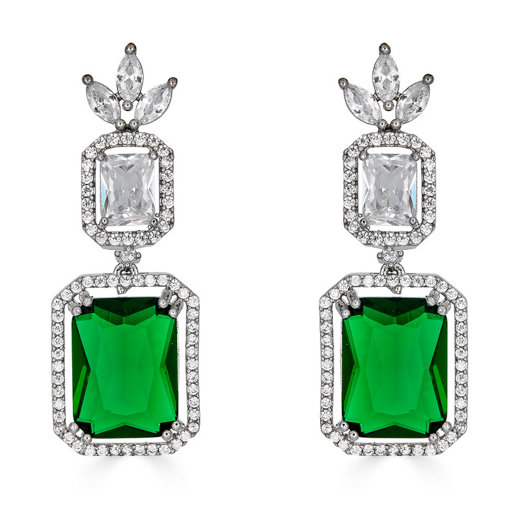 Priyala Drop Earrings in Emerald