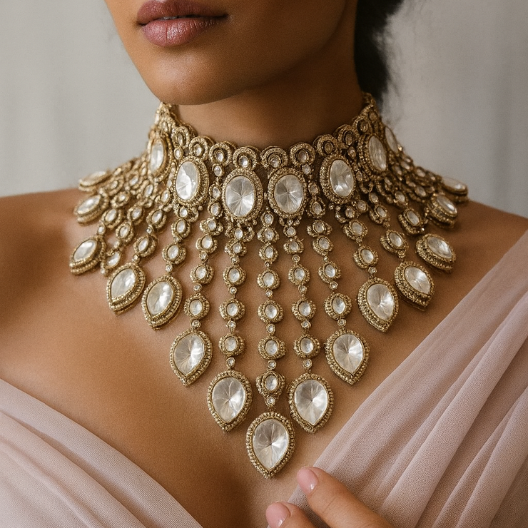 Gulnara Necklace Set in Clear