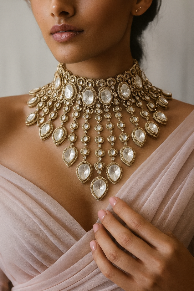 Gulnara Necklace Set in Clear