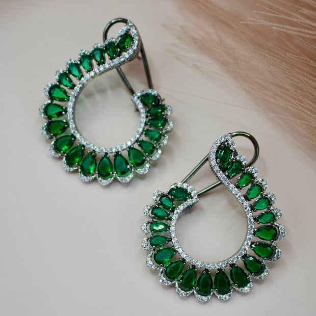 Ari Emerald Statement Earrings