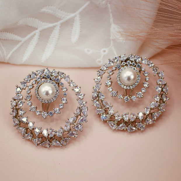 Johari Pearl Earrings Silver