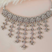 Maryam Cascade Necklace Set in Silver