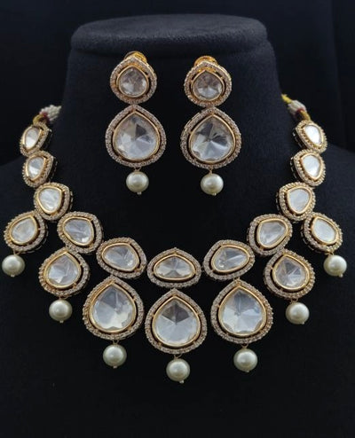Pearl Uncut Kundan Necklace Set