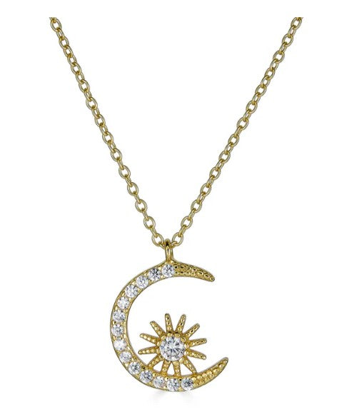 Moon and Starburst Necklace