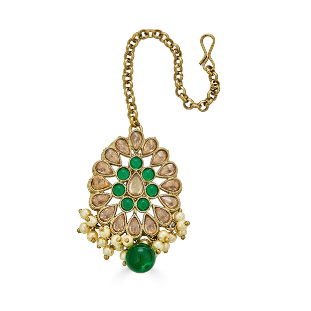 Monisha Necklace Set in Emerald
