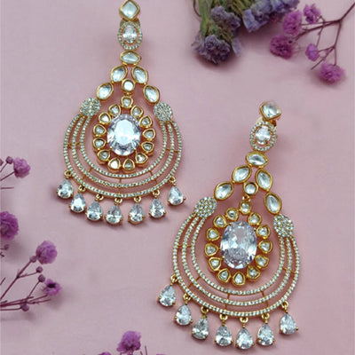 Rasleen AD Earrings in Gold