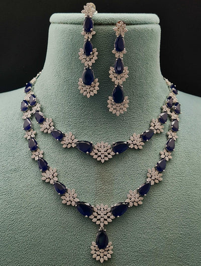 Kashvi Necklace Set in Sapphire