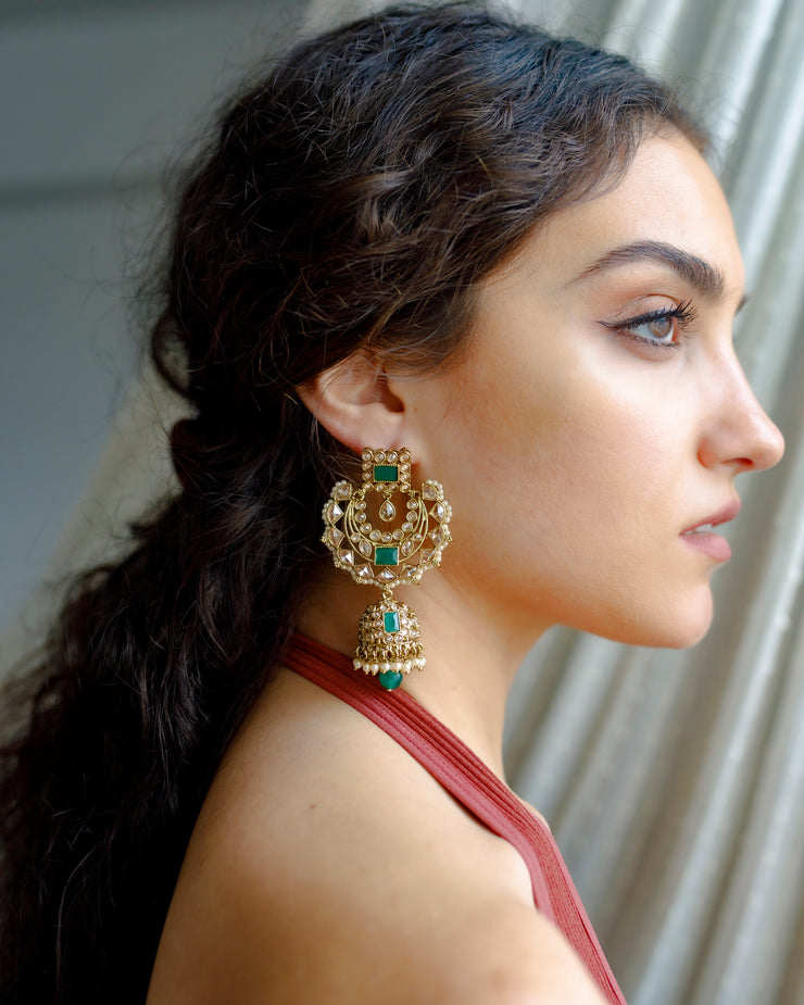 Mishita Earrings in Emerald
