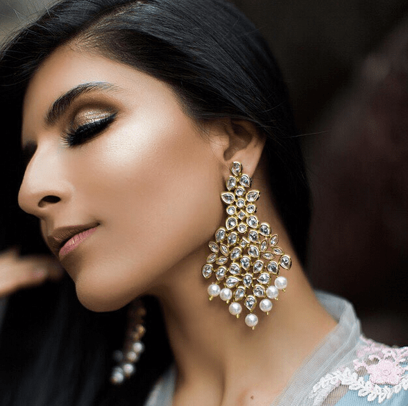 Maharani Earrings in Pearl