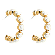 Ahd Oversized Pearl Earrings in Gold