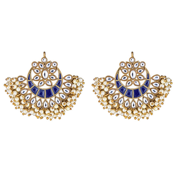 Esma Crescent Earrings in Blue