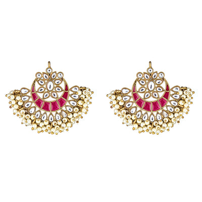 Esma Crescent Earrings in Red