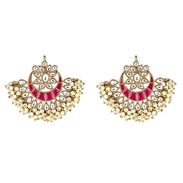 Esma Crescent Earrings in Red