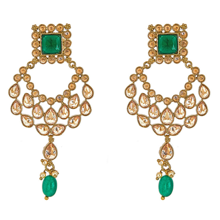Saira Earrings in Emerald