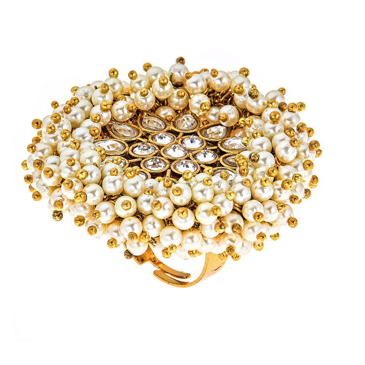 India Pearl Cluster Ring